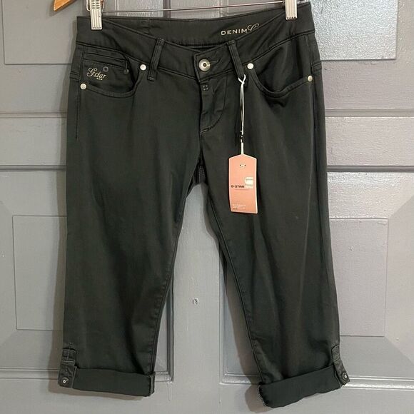 Gstar Raw Pants - Denim&Co Women's Stylish Black Cropped Pants
